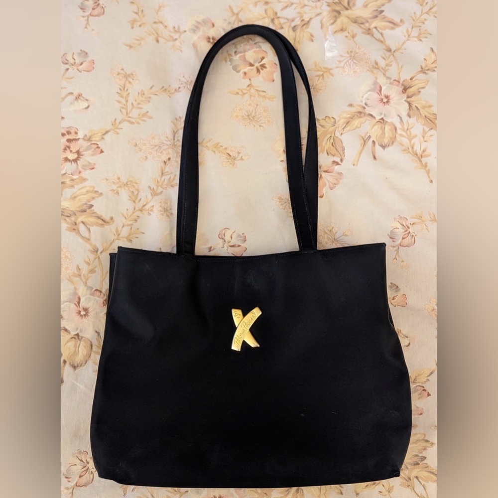 Black nylon Italian tote bag purse